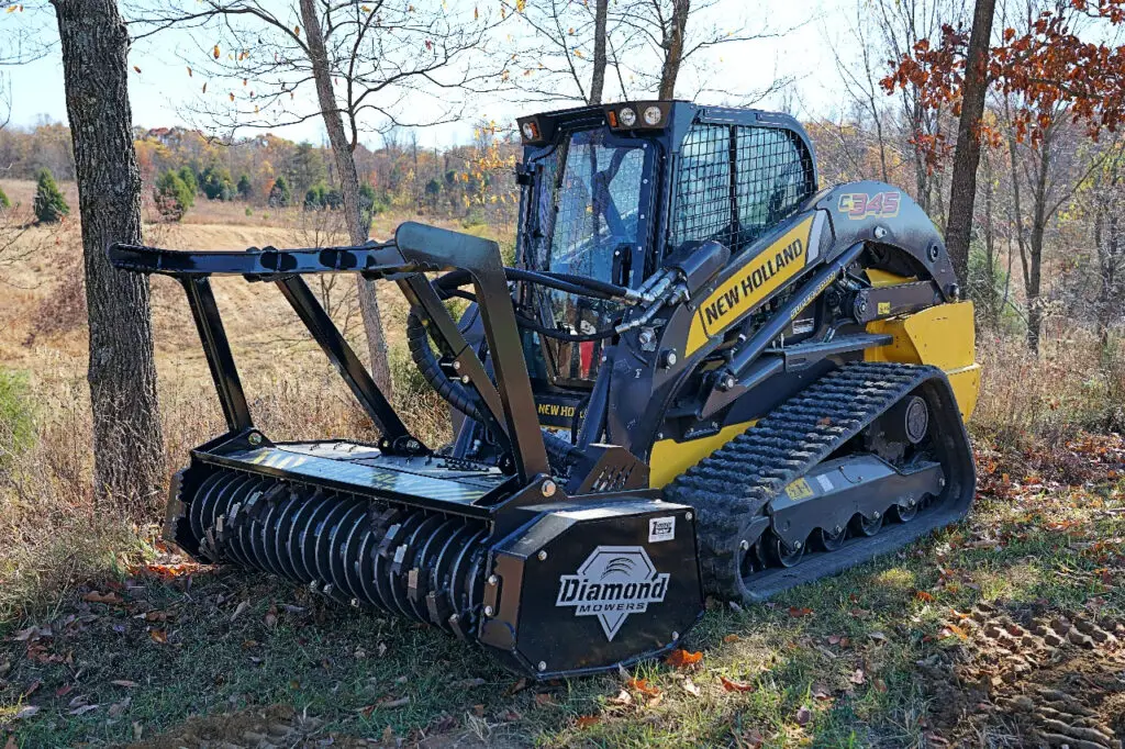 Compact track loader with forestry mulcher head, ready to work — Pine Barrens Land & Forestry